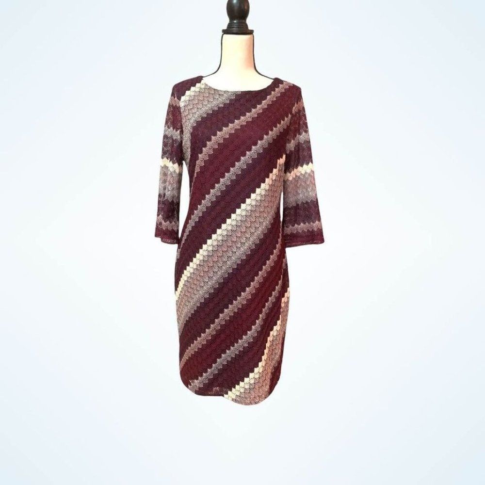 Studio One New York Lace Look Burgundy shades Dress - Women's Size 12